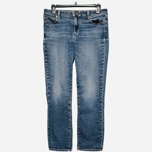 Paige Brigitte Low Rise Straight Leg Blue Denim Med Wash Jeans Womens Size 26